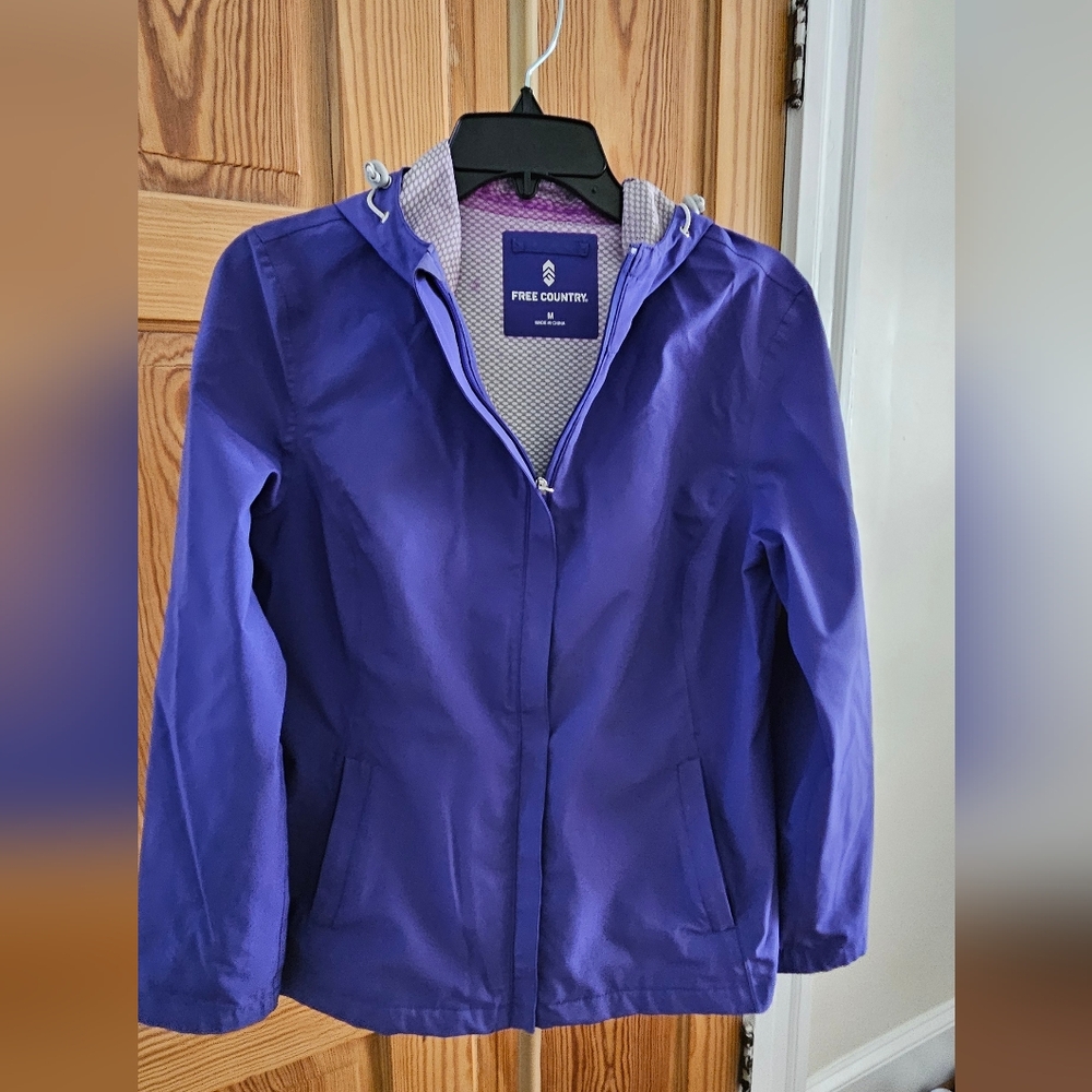 Free Country Purple Rain Jacket with Hood. Size Med